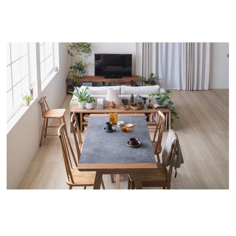 DINING TABLE 180 / タモ材とメラミン材の融合で耐久性のある ダイニングテーブル / ライトグレー , ダークグレー