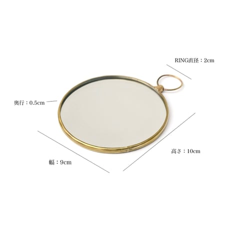 BRASS MIRROR / 深みのある真鍮の光沢が上品なラウンドミラー / Opera with pouch