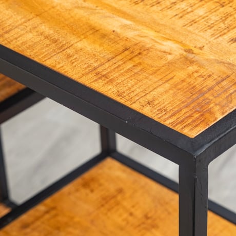 IRON + WOOD ローシェルフ  / マンゴー材  W1500×D350×H760mm ディスプレイラック