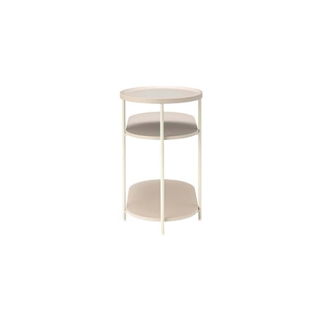DESIGN SIDE TABLE / ディテールにこだわったラウンド天板のサイドテーブル / BEIGE , DARK GRAY