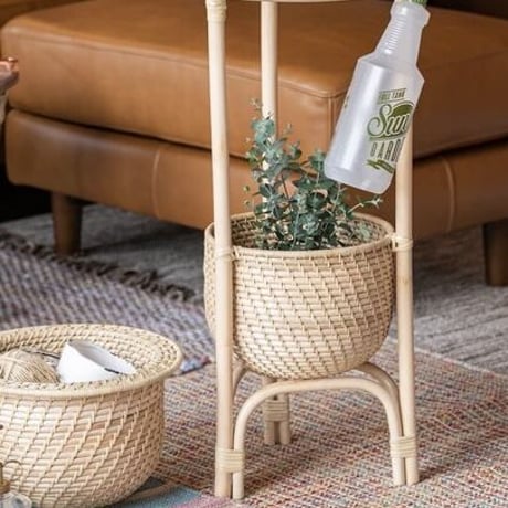 RATTAN BASKET 02 / ラタンのバスケット収納 / ラック / リビング収納 / サイドテーブル / 北欧ヴィンテージ / ナチュラルインテリア