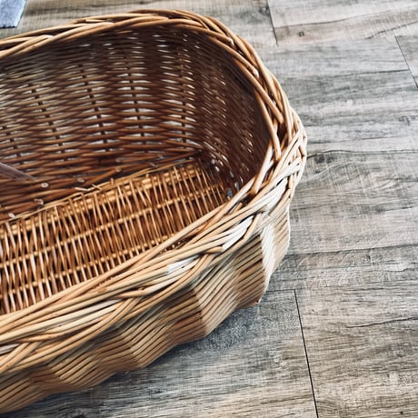 ワンハンドル バスケット / 天然素材 柳 / W40cm / キッチン収納 / 小物収納 / 玄関収納 / ランドリー収納