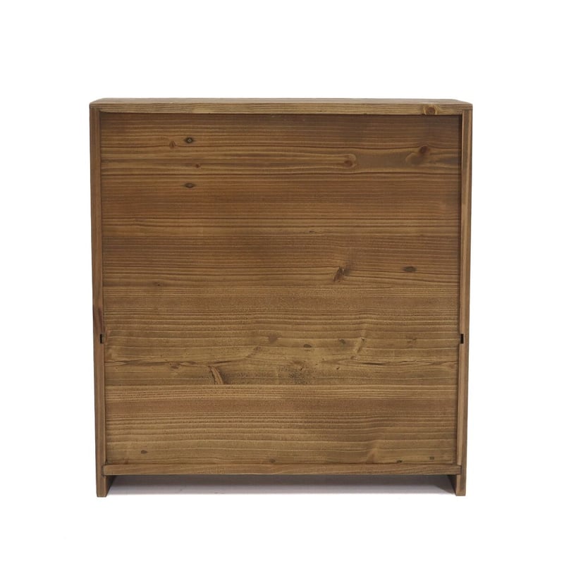 PINE WOOD キッチンキャビネット / グラス収納 ガラス扉のついた