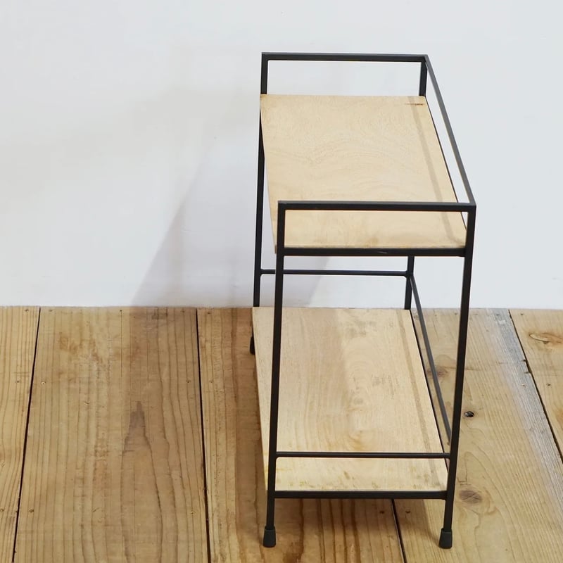 リビング収納 wood iron shelf 375*910*300 IRON WOOD STAND SHELF / シンプルなアイアンフレームと天然素材の