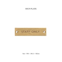 SIGN PLATE / STAFF ONLY / サインプレート アンティークゴールド