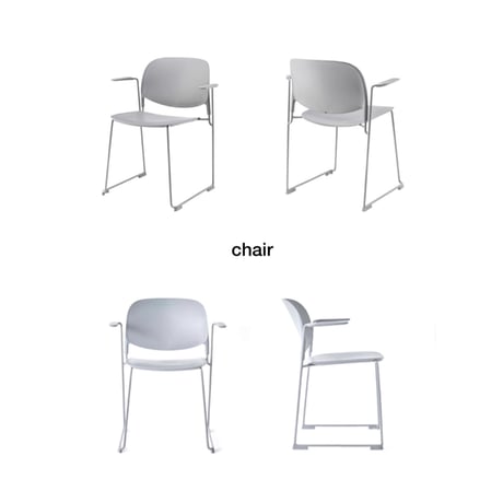 ARM CHAIR / stacking / white , gray /スタイリッシュで軽量。強度に優れたPP素材のチェア