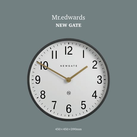 NEWGATE  Mr.edwards / ミスターエドワーズ / φ450×D90mm 掛け時計 / シンプルモダン / 存在感のある大きいサイズとゴールドの針