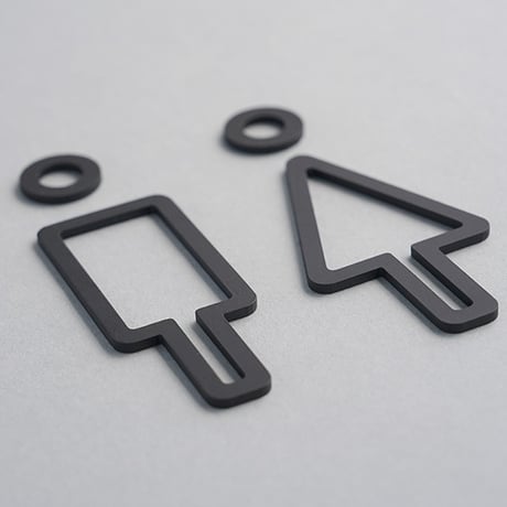Toilet line sign plate   / IRON 'n' BRASS / シンプルでセンスの良いトイレサイン / アイコン / ＴＯＩＬＥＴ