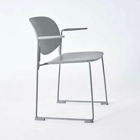 ARM CHAIR / stacking / white , gray /スタイリッシュで軽量。強度に優れたPP素材のチェア