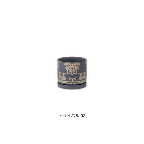 NATIVE CERAMIC POT 03 / マットな質感に繊細で美しい柄を施したパターンポット / NATIVE , PAISLEY , TRIBAL