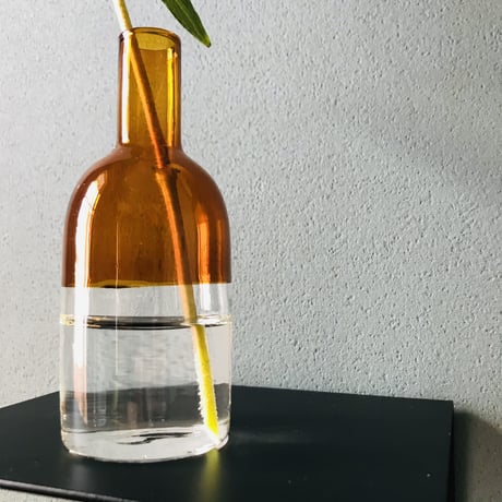 FLOWER VASE / ガラスベース / フラワーベース / orange / 一輪挿し AXCIS