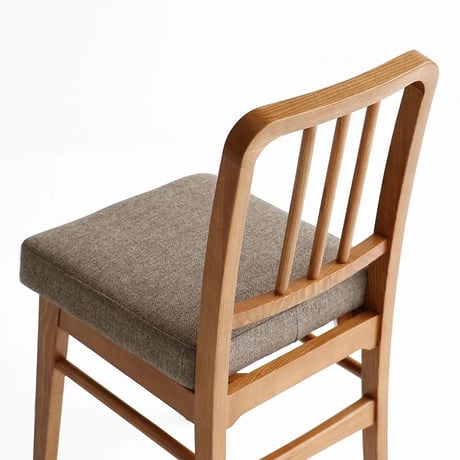 ＷＯＯＤ + ＦＡＢＬＩＣ  ＣＨＡＩＲ / アッシュ無垢材のダイニングチェア / リビングチェック ダイニングチェア デスクチェア / BROWN