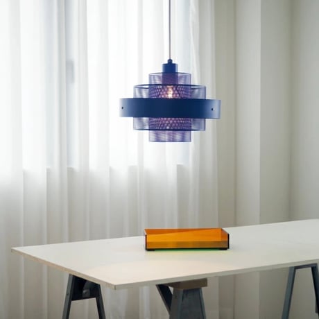 Ivonne PENDANT LIGHT / 色鮮やかなカラーとレイヤードデザインのペンダントライト / トゥルーホワイト , ロイヤルブルー