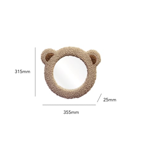 PUFFY ANIMAL MIRROR / teddy（くま）kitten（こねこ）bunny（うさぎ）/ 壁掛けミラー