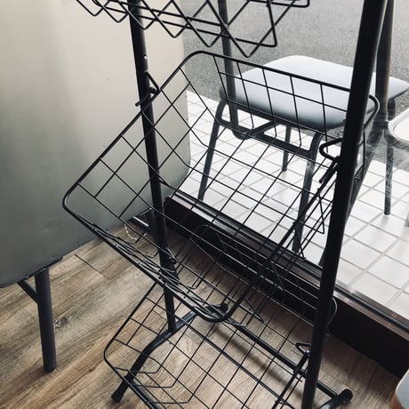 BASKET RACK 3ST / バスケットラック3段 / WHITE , BLACK / H103cm