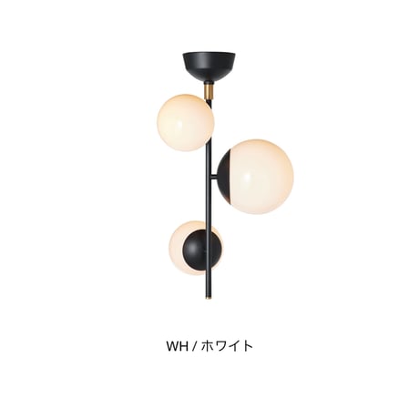 Bliss vertical 3-ceiling light / ガラスグローブを使用したシーリングライト / シーリングライト / リビング照明 /ダイニング照明 / 北欧
