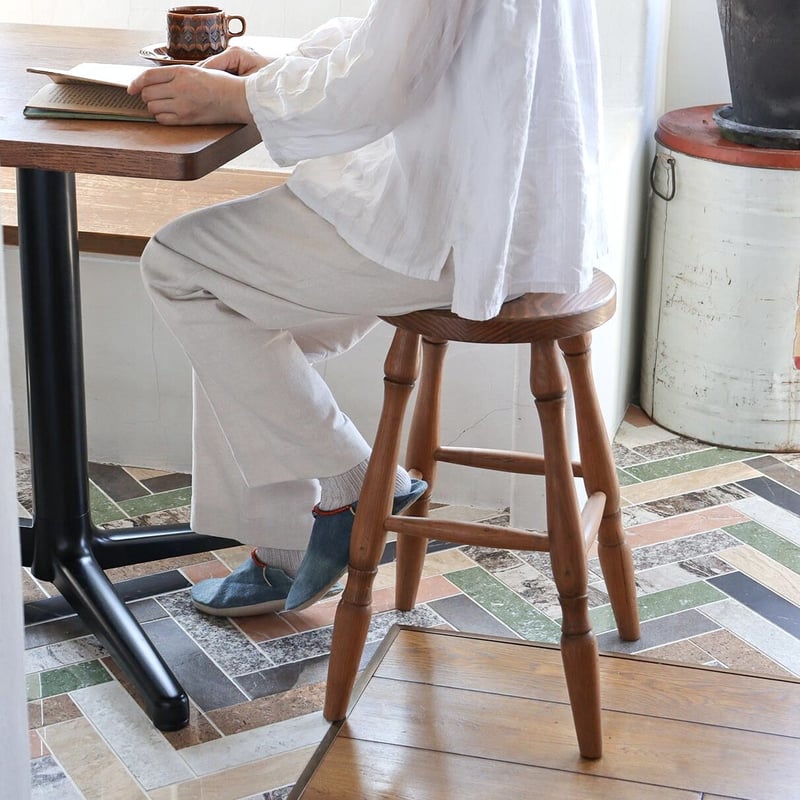 PINE WOOD STOOL / ラウンドスツール, レクトスツール / 椅子