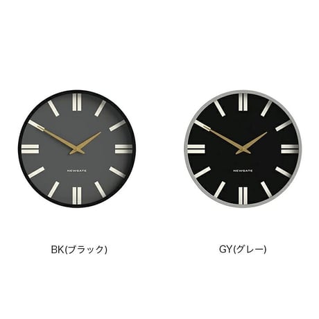 NEW GATE / Plaza - WALL CLOCK / GRAY , BLACK / 43cm 大きめな時計 / スタイリッシュ モダン シンプル ホテルライク / 掛け時計 壁掛け時計
