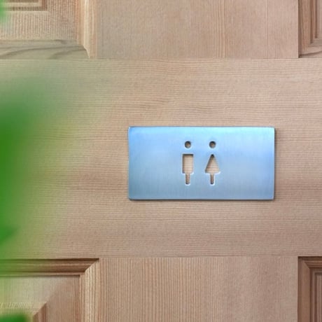 TOILET SIGN / シンプルで視認性の高いトイレサインプレート / ステンレス , ブラス（真鍮）