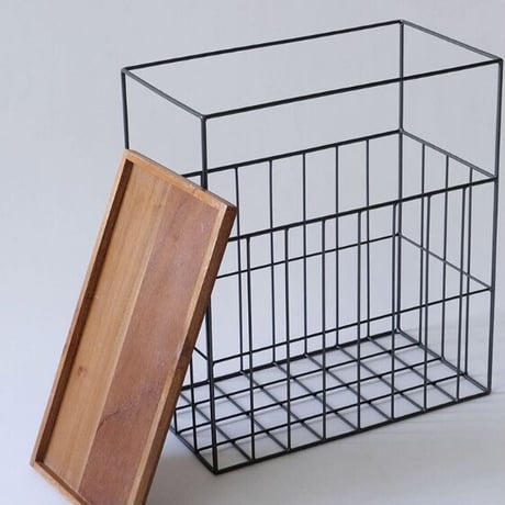 IRON + WOOD トレイストッカー  / ハイタイプ /  Horn please MADE. / PHILIPPINE MAHOGANY WOOD TRAY STOCKER.