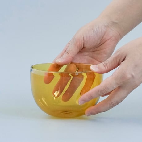 GRASS BOWL / Sサイズ , Lサイズ / たっぷりのサラダやパスタの盛り付けに /ガラス食器 / ラゴム ガラスボウル  / グレー , ブルー , イエロー