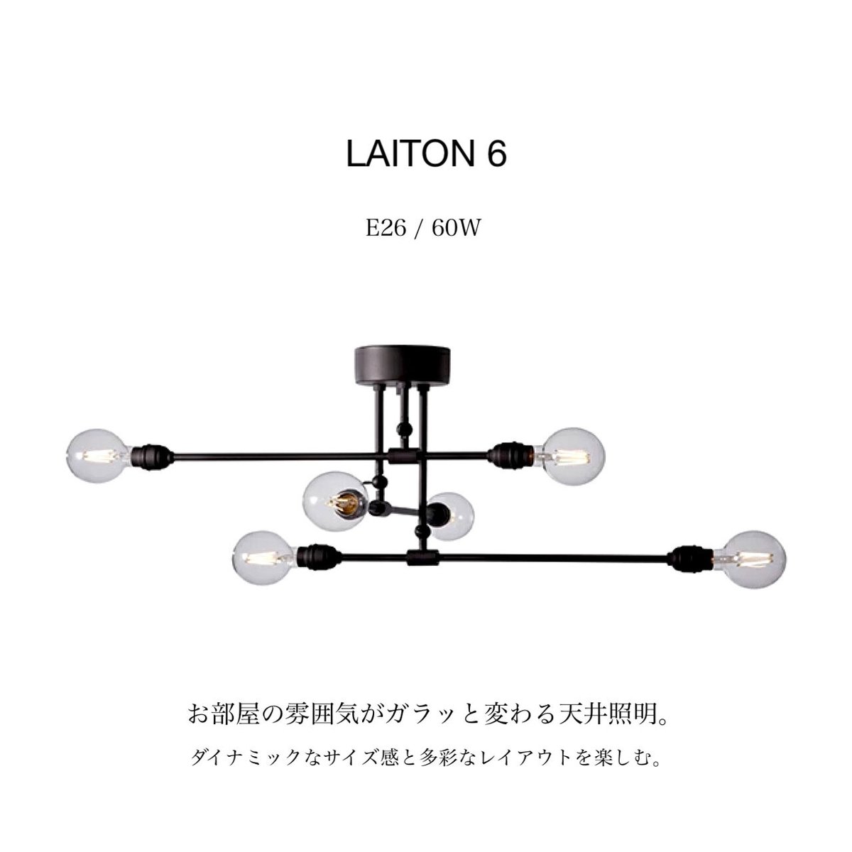 Laiton 6-ceiling light / シーリングライト 6灯 / 天井照明 / E
