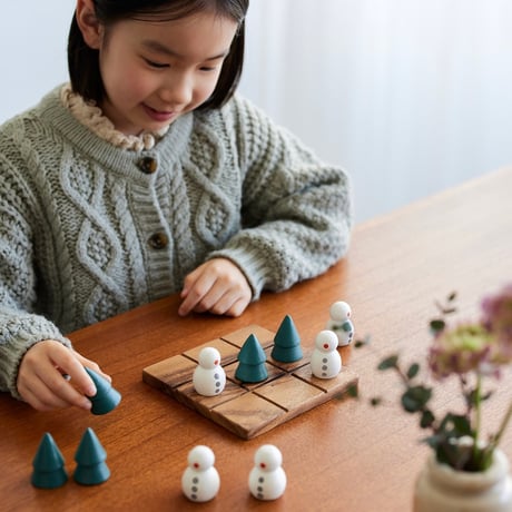 ツリーと雪だるまのボードゲーム / インテリアとして飾っても素敵なクリスマスモチーフ / アカシアウッド