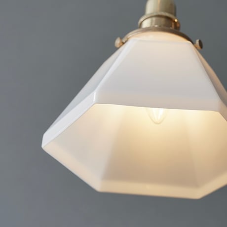 ガラスシェード + ペンダントライト灯具 100cmセット / 電球無し / ダイニング照明 リビング照明 キッチン照明 / シンプル モダン ビンテージインテリア  / ポリゴン