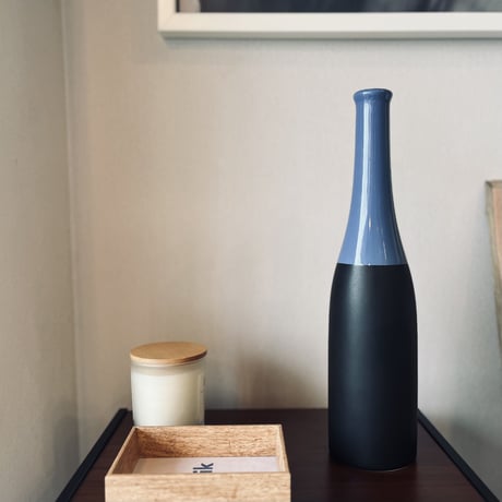 バイカラーのスタイリッシュなフラワーベース / BLACK&BLUE / 花瓶 / 一輪挿し / H 34cm / 北欧ナチュラル / スタイリッシュモダン