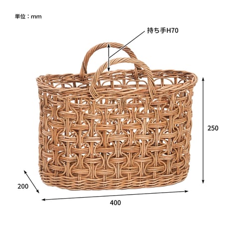 RATTAN HANDLE BASKET LOOP / 見せる収納としても美しくナチュラルな素材感のラタンバスケット / リビング収納 / バスケット