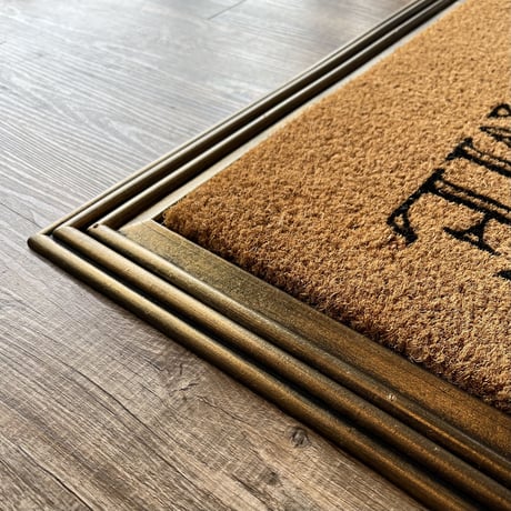 玄関マット HOME ,  FRAME GOLD  / Rubber & Coir  / 屋外 ドアマット / サイズ 40×60cm