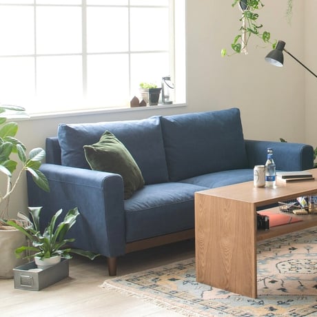 FABRIC SOFA /  ソファ / GRAY / NAVY /  KHAKI  / タモ材 / 帆布生地  / 2人掛けソファ / W1790×D860×H820mm SH420mm