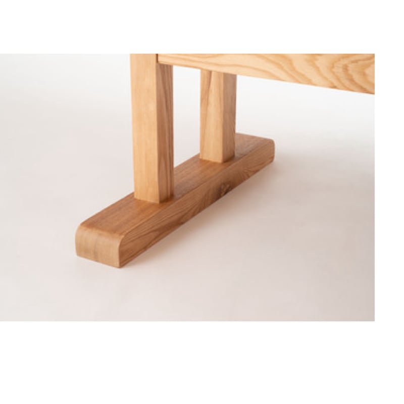 【キニー】天然木天板ウッドダイニングテーブル WOOD DINING TABLE 130 / 天板下に収納棚があるダイニング