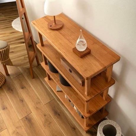 WOOD SHELF / 空間にやさしい深みをもたらすミディアムトーンの木製シェルフ / 3段シェルフ , 4段シェルフ