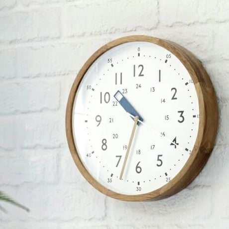 WOOD CLOCK  電波時計 / BLUE , YELLOW , RED / Storuman / サイズ : φ30 x D4.5cm  / 掛け時計 / 壁掛け時計