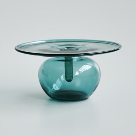 GRASS VASE INCENSE 'N' FLOWER / インセンスホルダーとフラワーベース。ふたつの役割を持つアイテムガラスベース / Clear , Green , Gray , Umber