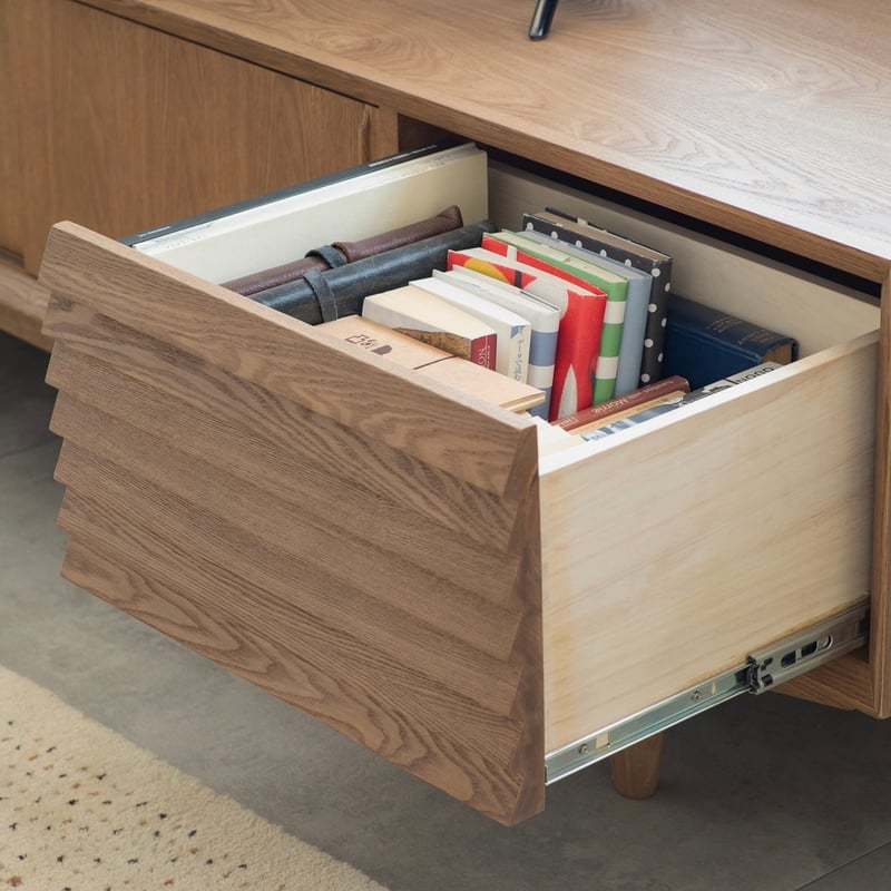 TV BOARD 200 / 重厚感のあるタモ無垢材・突板のテレビボード