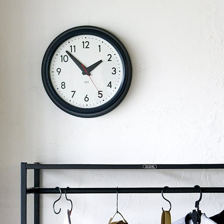 SCHOOLHOUSE WALL CLOCK / スクールハウス ウォールクロック / GRAY , BLACK / 掛け時計 / スイープムーブメントクロック