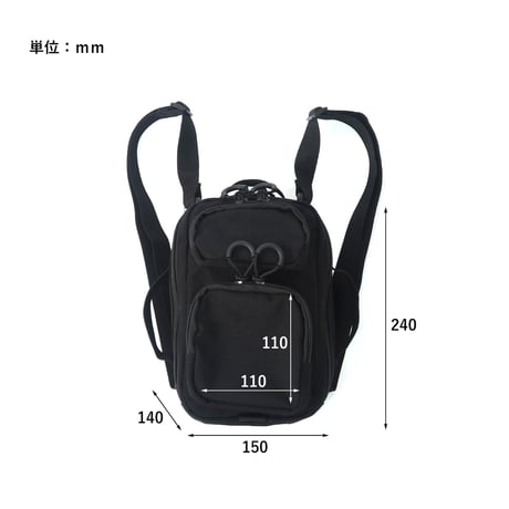 4WAY BACKPACK POUCH / ショルダーベルトの取り外しができるマルチユースポーチ / WOLF BROWN , BLACK