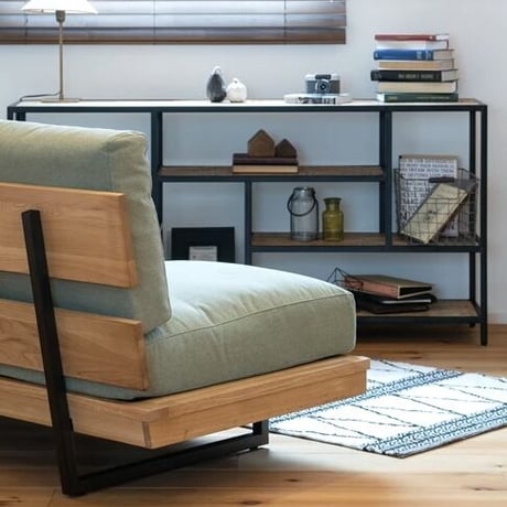 IRON + WOOD ローシェルフ  / マンゴー材  W1500×D350×H760mm ディスプレイラック