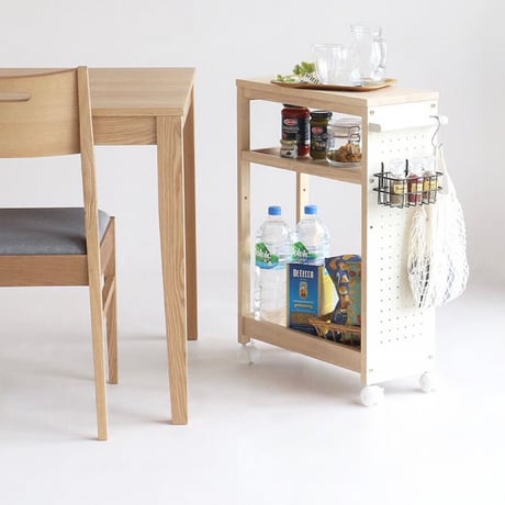 マルチに使えるおしゃれなワゴン pit / キッチンワゴン / リビング収納 / サイズ W540×D220×H720mm / IVORY , NAVY