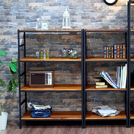 IRON × WOOD RACK04  / 棚板が可動式の4段シェルフ  / 4段ラック  /  サイズ 86×40×135cm / オープンシェルフ / 棚 ラック / フリーラック / 店舗什器