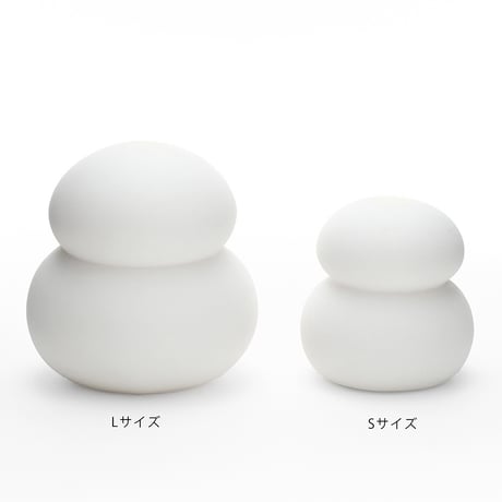 STONE WARE LED LIGHT / 毎年飾れるのが嬉しい 鏡餅のオブジェとしても使える 半磁器のLEDライト/ 雪だるま（2サイズ）電池付 / CR2032
