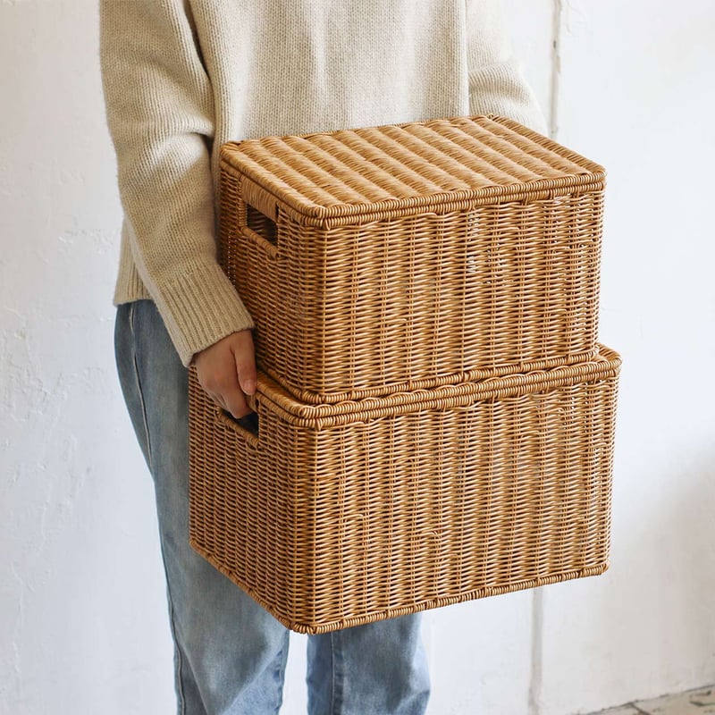 NATURAL STORAGE BOX / かご編みのナチュラルなデザインの収納ボックス