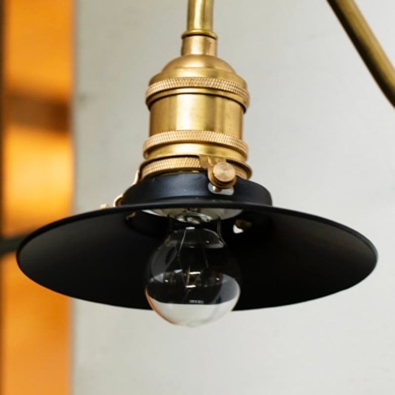 Brass Entrance Light + Iron mini shade black /