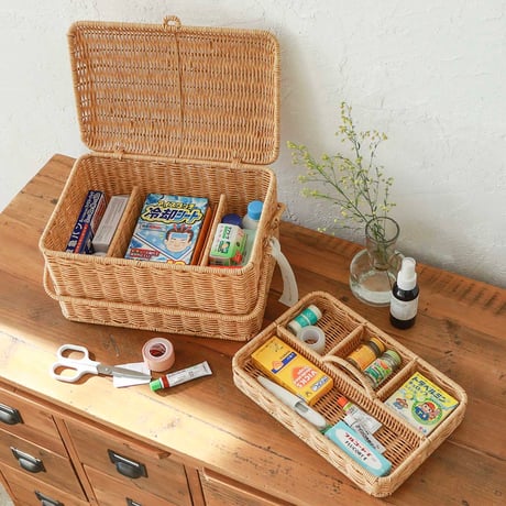 NATURAL STORAGE BOX / sewing / first aid kit / 置いてあるだけで空間にやさしくなじむ実用性とデザイン性を兼ね備えた収納ボックス