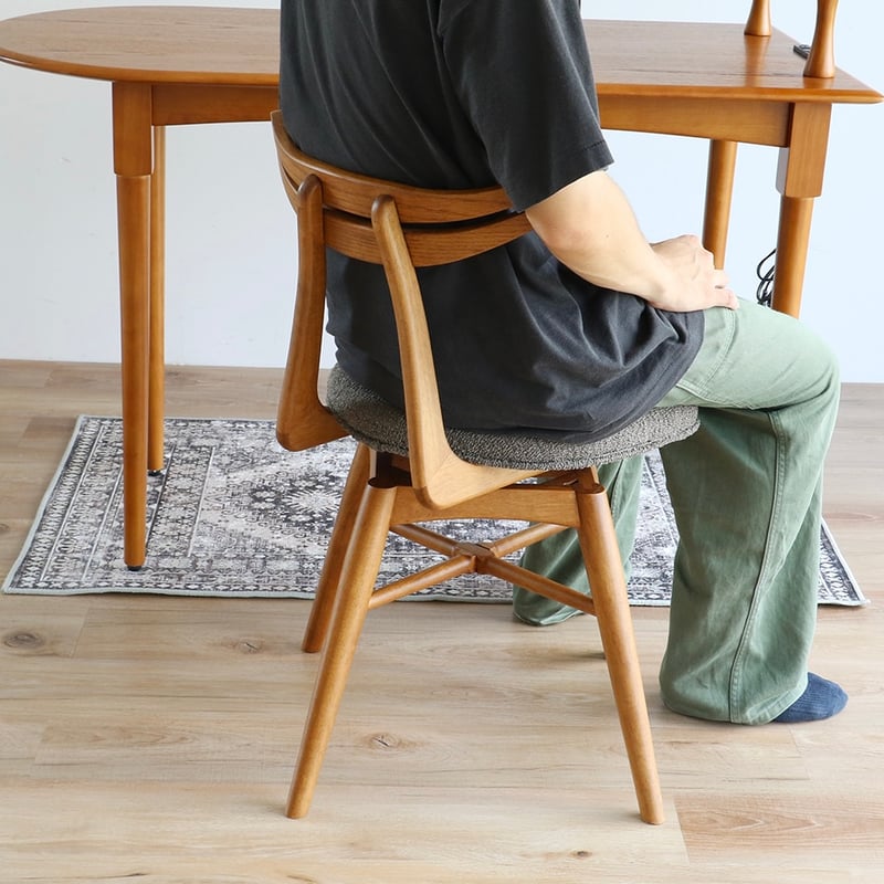 青緑色の木製スピンチェア ロータイプ 6608_thumbnail.jpg