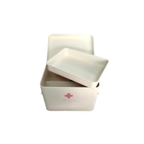 FIRST AID KIT 02 / マットな質感のシンプルでスタイリッシュな救急箱 / WHITE , BEIGE /