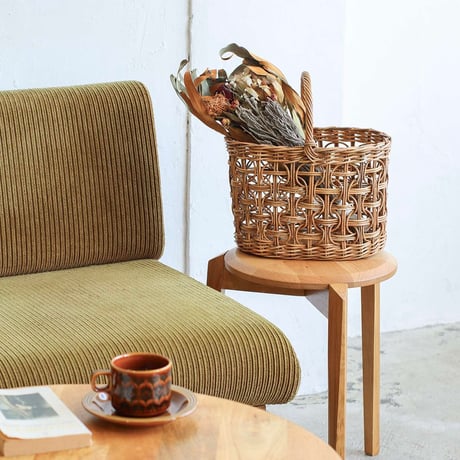 RATTAN OVAL BASKET LOOP / 見せる収納としても美しくナチュラルな素材感のラタンバスケット / リビング収納 / バスケット