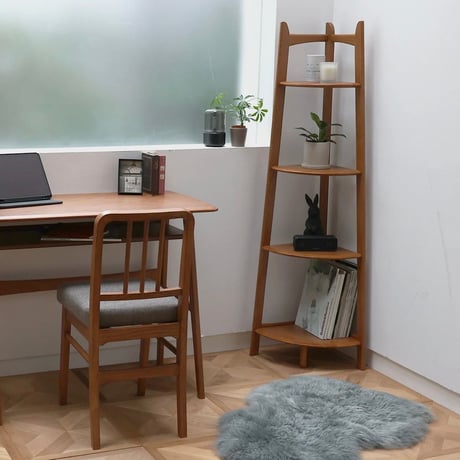 Corner Shelf / おしゃれなディスプレイに最適なコーナーシェルフ / BROWN / コーナーラック / 棚 ラック / 4段ラック